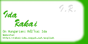 ida rakai business card